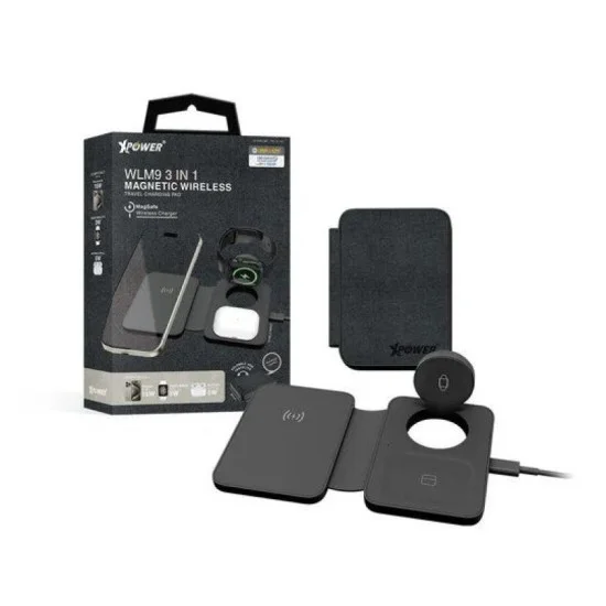 Xpower Wlm9 3 In 1 Magnetic Wireless Charging Pad - Black